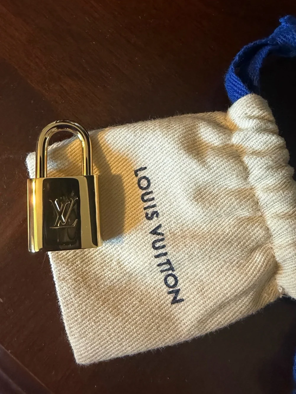 Louis Vuitton Gold-tone Padlock Charm with LV Monogram